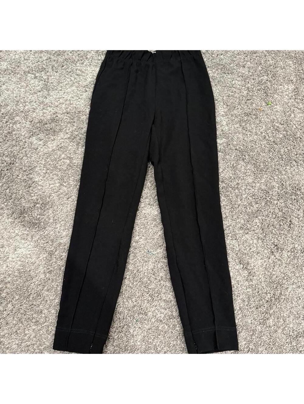 Anthropologie Black Slim Fit Pants with Ankle Zippers, Size XS